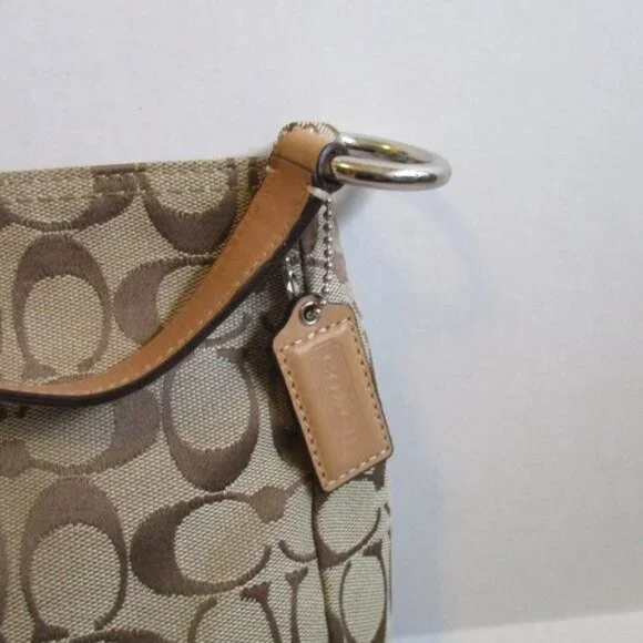 *COACH Beige Tan Hampton Satchel CC Logo Canvas
